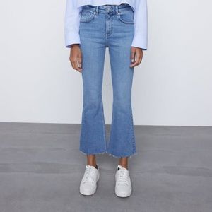 Zara mid-flare cropped jeans